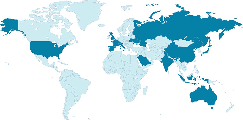 World map showing jurisdictions with cyber incident reporting requirements